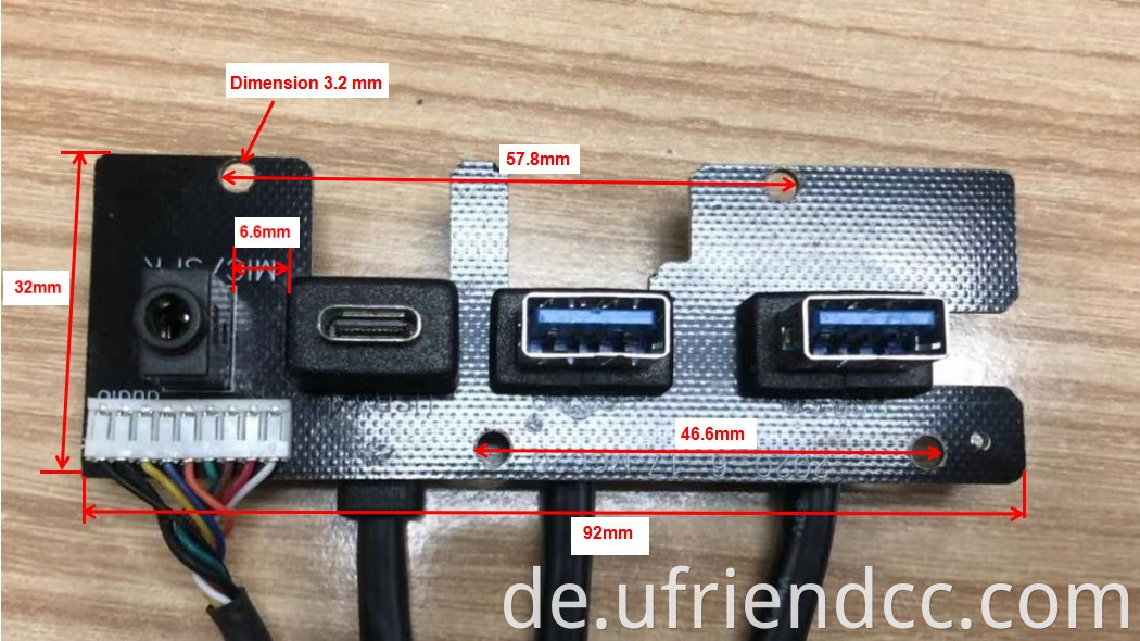 Bofan Audio Mic Dual USB 3.0 Ports PC Computer Hülle Frontpanel USB -Netzteilkabel Hauptplatine Kabel